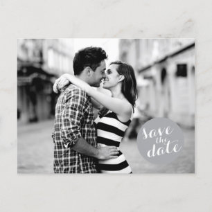 SOLID CIRCLE   SAVE THE DATE ANNOUNCEMENT POSTCARD