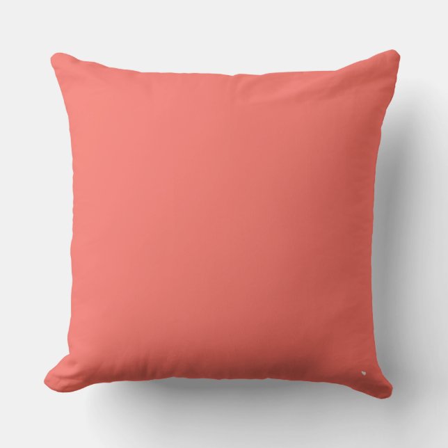 Solid Classic Coral Throw Pillow (Front)