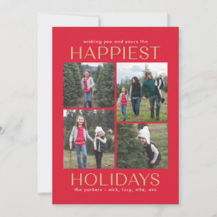 Solid Clean Collage Editable Colour Holiday Card