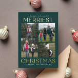 Solid Clean Collage FOIL Christmas Photo Card<br><div class="desc">Celebrate the season with this modern and stylish card from Berry Berry Sweet. Visit berryberrysweet.com for stylish stationery and personalized gifts!</div>