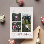 Solid Clean Collage FOIL Christmas Photo Card<br><div class="desc">Celebrate the season with this modern and stylish card from Berry Berry Sweet. Visit berryberrysweet.com for stylish stationery and personalized gifts!</div>