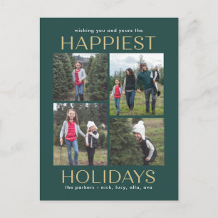 Solid Clean Collage Holiday Postcard