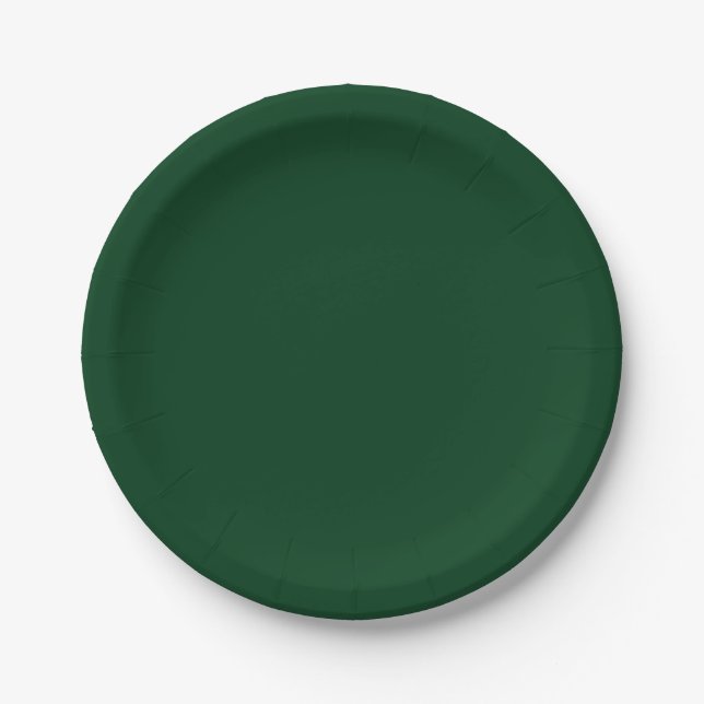 Solid color dark green paper plate (Front)