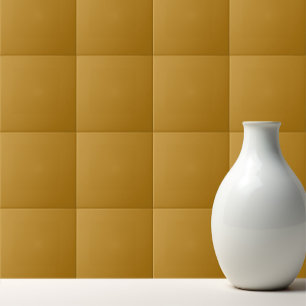 Solid color dark mustard brownish yellow tile