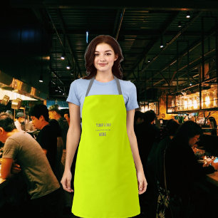 solid color fluorescent  yellow - your  logo  apron