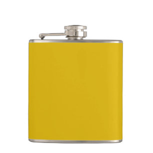 Solid color goldenrod plain mustard yel hip flask