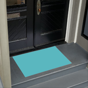 Solid color ocean aqua blue doormat