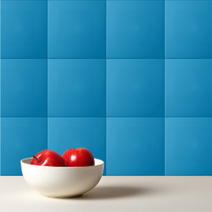 Solid color peacock blue tile