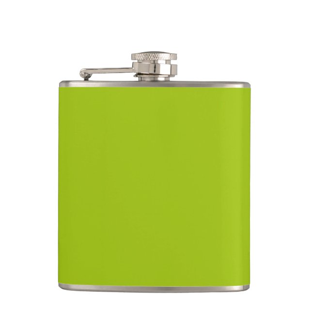 solid color pistachio green hip flask (Front)