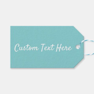 Solid color plain Aqua Splash blue Gift Tags