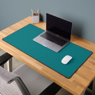  Solid color plain Deep Aqua teal Desk Mat
