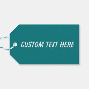 Solid color plain Deep Aqua teal Gift Tags