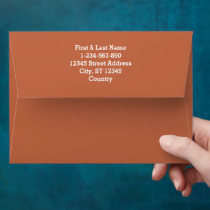  Solid color plain pastel rust orange Envelope