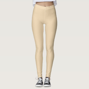 Solid color plain sand beige dutch white leggings