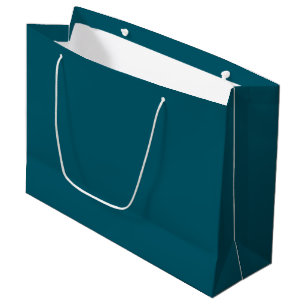 Solid color plain teal peacock large gift bag
