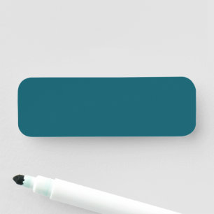 Solid color plain teal peacock name tag