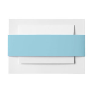 Solid color plain Winter light Blue Invitation Belly Band