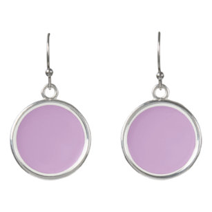 Solid color soft orchid pastel purple lilac earrings