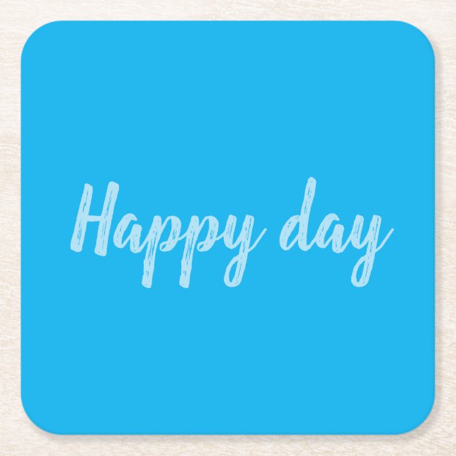 Solid Color Text Template  Square Paper Coaster (Front)
