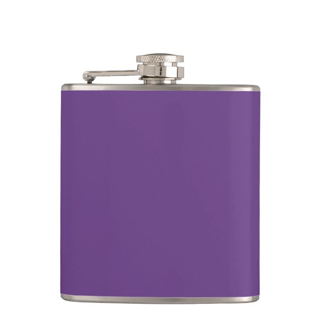Solid colour Amethyst purple Hip Flask (Front)