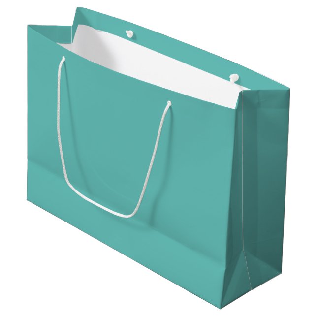 solid colour aqua ocean blue teal tissue paper large gift bag (Front Angled)