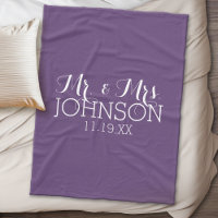 Solid Colour Aubergine Mr & Mrs Wedding Favour