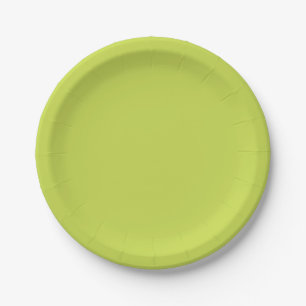 Solid colour avocado light green paper plate