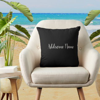 Solid Colour Basic Black Modern Stylish Throw Pillow