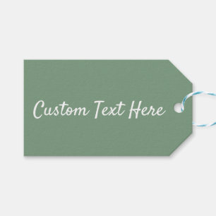 Solid colour basil smoke green gift tags