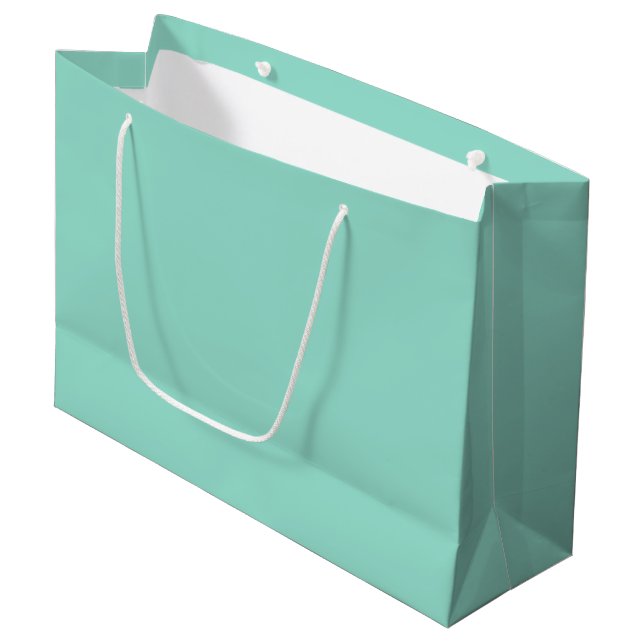 Solid colour Beach Glass plain aqua green mint  Large Gift Bag (Front Angled)