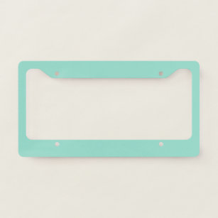 Solid colour Beach Glass plain aqua green mint  License Plate Frame