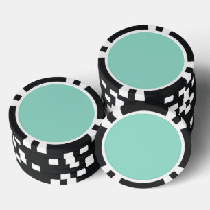 Solid colour Beach Glass plain aqua green mint  Poker Chips