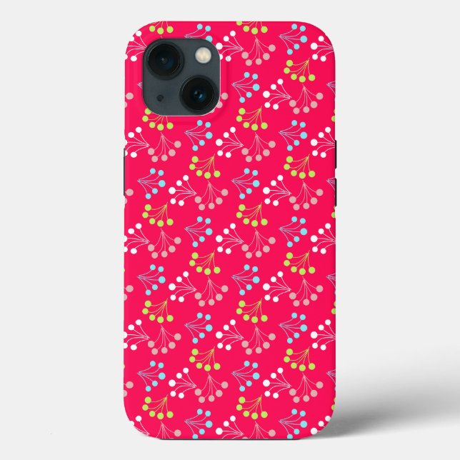 Solid colour berries simple pattern retro sixties  Case-Mate iPhone case (Back)