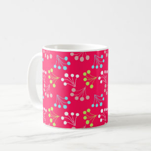 Solid colour berries simple pattern retro sixties  coffee mug