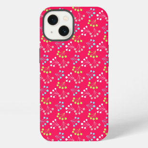 Solid colour berries simple pattern retro sixties iPhone 13 case