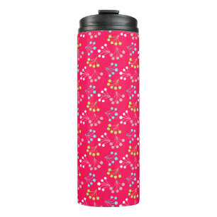 Solid colour berries simple pattern retro sixties thermal tumbler