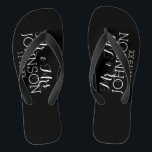 Solid Colour Black Mr & Mrs Wedding Memento Flip Flops<br><div class="desc">A bold colour with chic fonts make a statement piece for a reception favour or anniversary party. Items are easier to customize when you replace all text and photos first. If your art still needs to be adjusted, click on the Customize This button. This will take you to a design...</div>