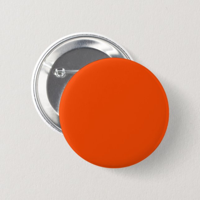 Solid colour blood orange 2 inch round button (Front & Back)