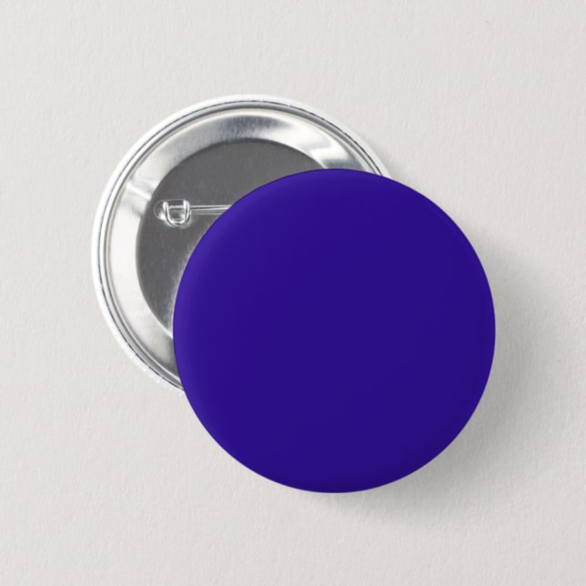 Solid colour blue gem royal purple 2 inch round button (Front & Back)