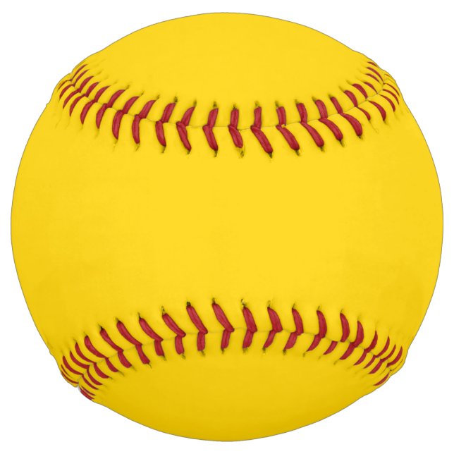 Solid colour bright yellow softball (Front)