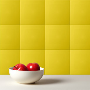 Solid colour canary yellow tile