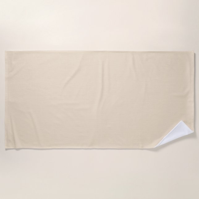 Solid colour cream light beige beach towel (Front)
