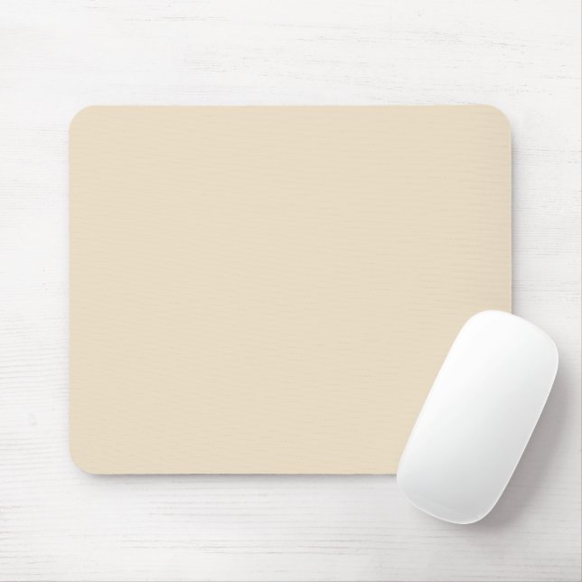 Solid colour cream light beige mouse pad (With Mouse)