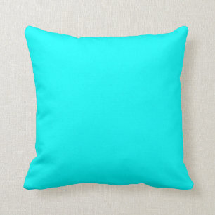 Solid colour cyan throw pillow