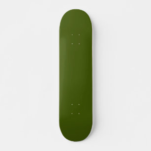 Solid colour dark army green skateboard