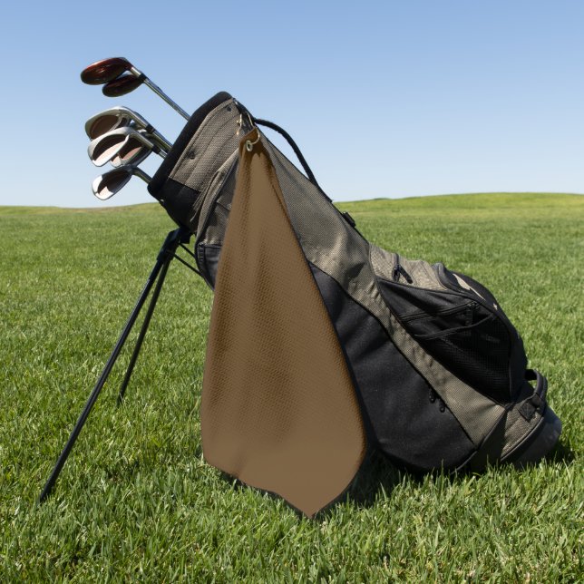 Solid colour dark chocolate brown golf towel (Green)