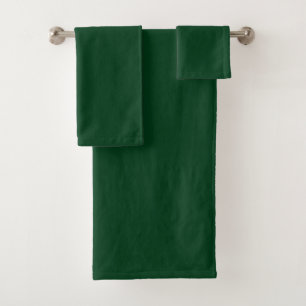 Solid colour dark green bath towel set