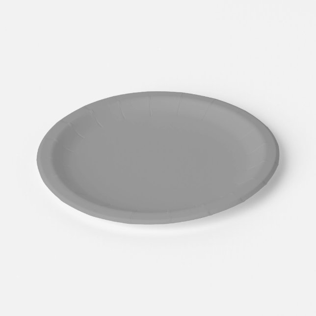 Solid Colour: Dark Grey Paper Plate (Angled)