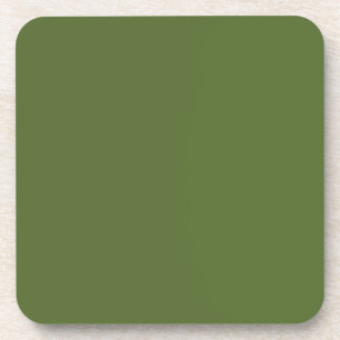 Solid Colour Dark Olive Green Coaster