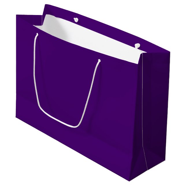 Solid colour dark rich purple large gift bag (Front Angled)